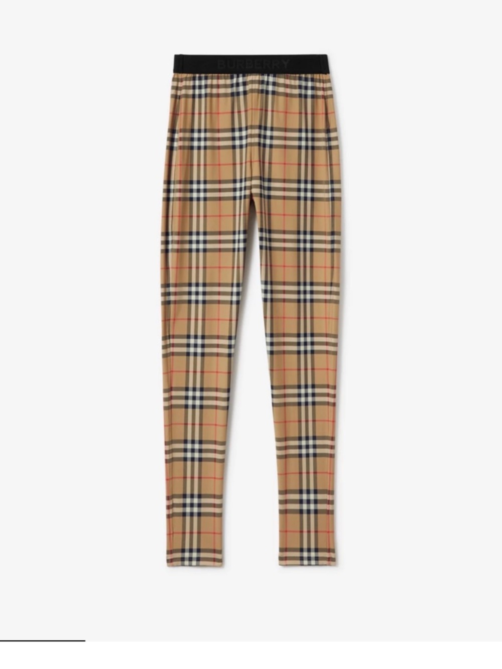 BURBERRY Signature Check Leggings with Black Waistband
